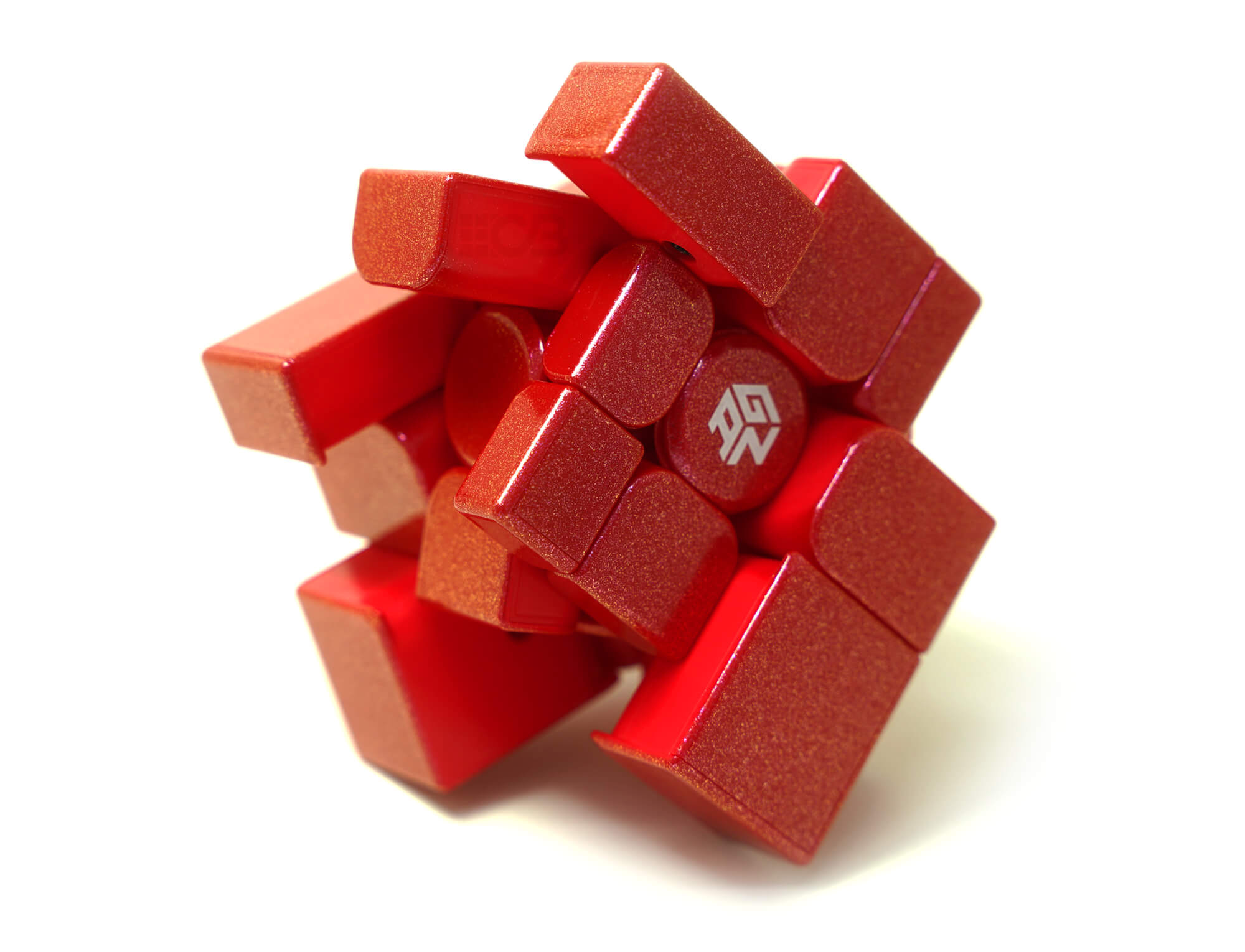 Mirror Blocks GAN Vermelho UV Magnético — vista frontal do cubo espelhado resolvido