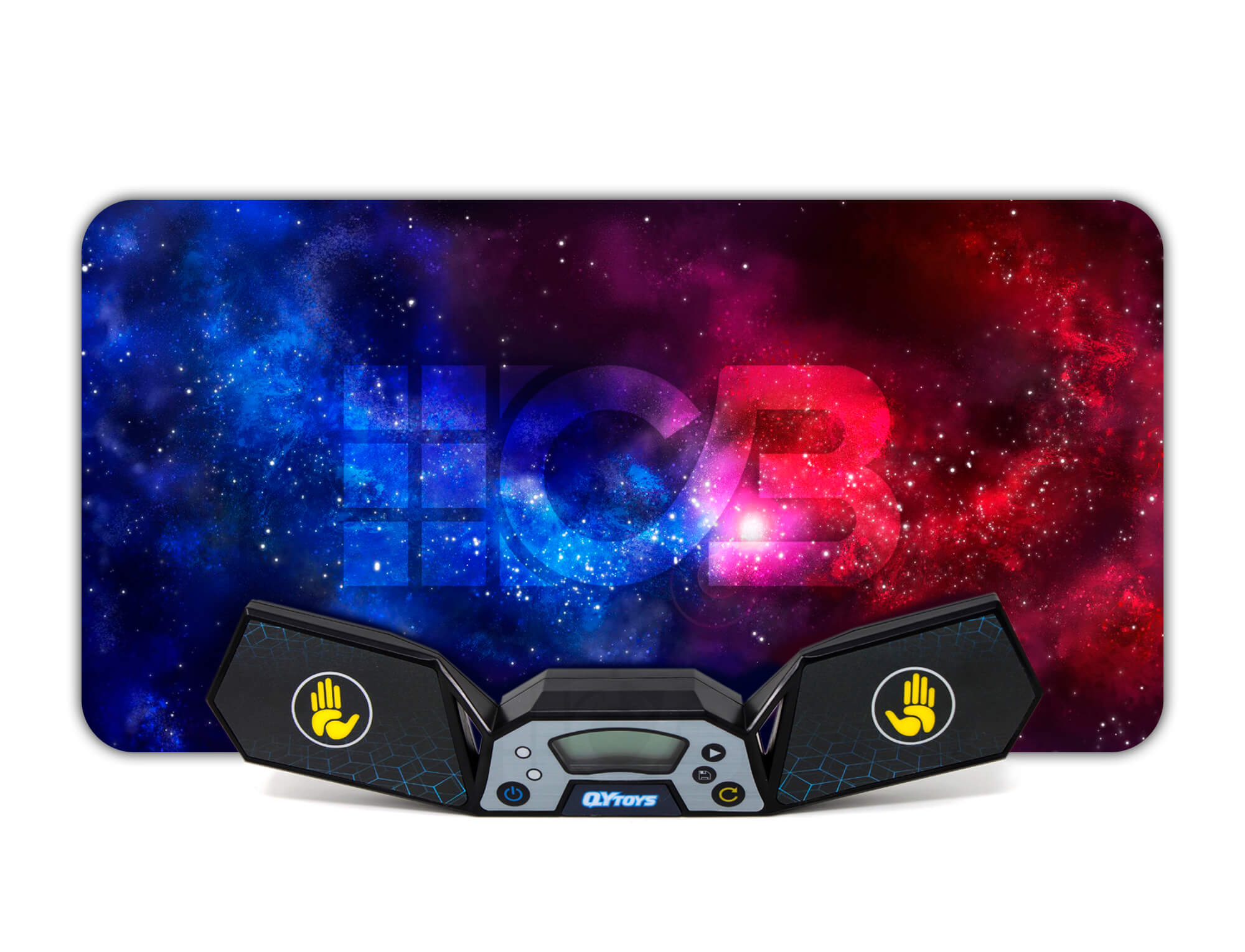 Kit Mini Tapete Galaxy com superfície em neoprene e Cronômetro Timer para treino de Cubo Mágico
