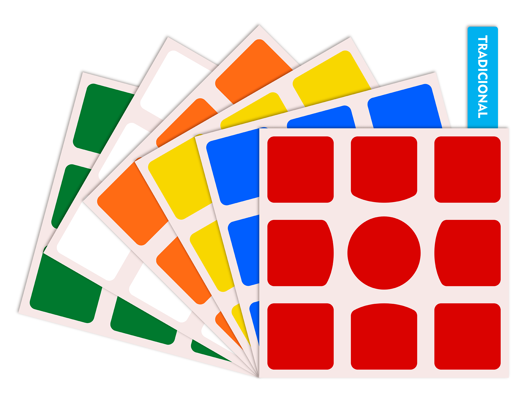 Kit de adesivos de reposição para Cubo Mágico 3x3 GAN — frente da embalagem