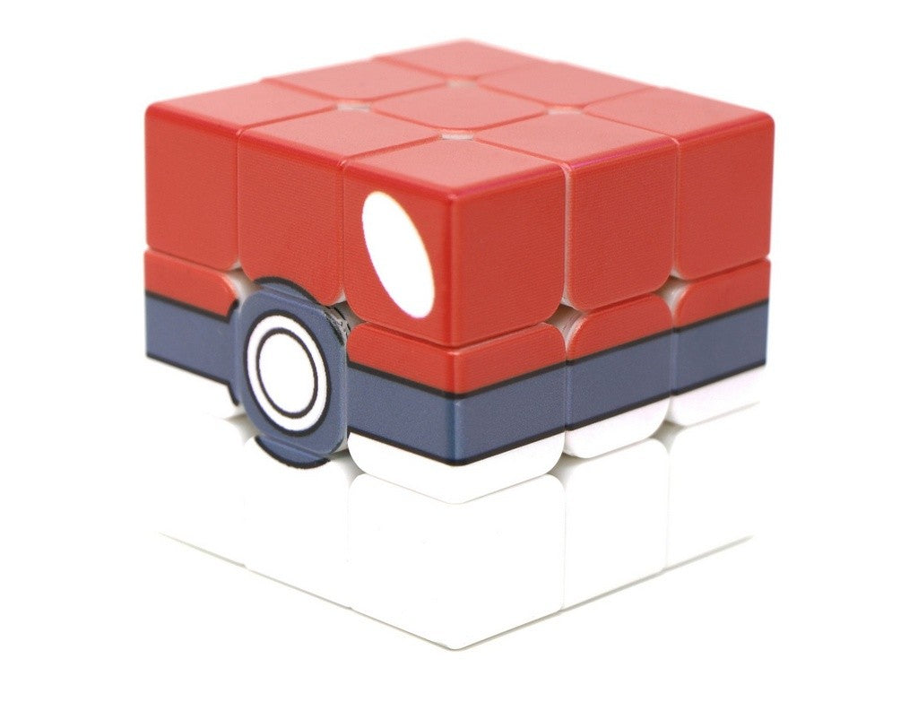 Cubo Mágico 3x3 Personalizado Pokeball com impressão UV, vista frontal mostrando a face da Pokeball