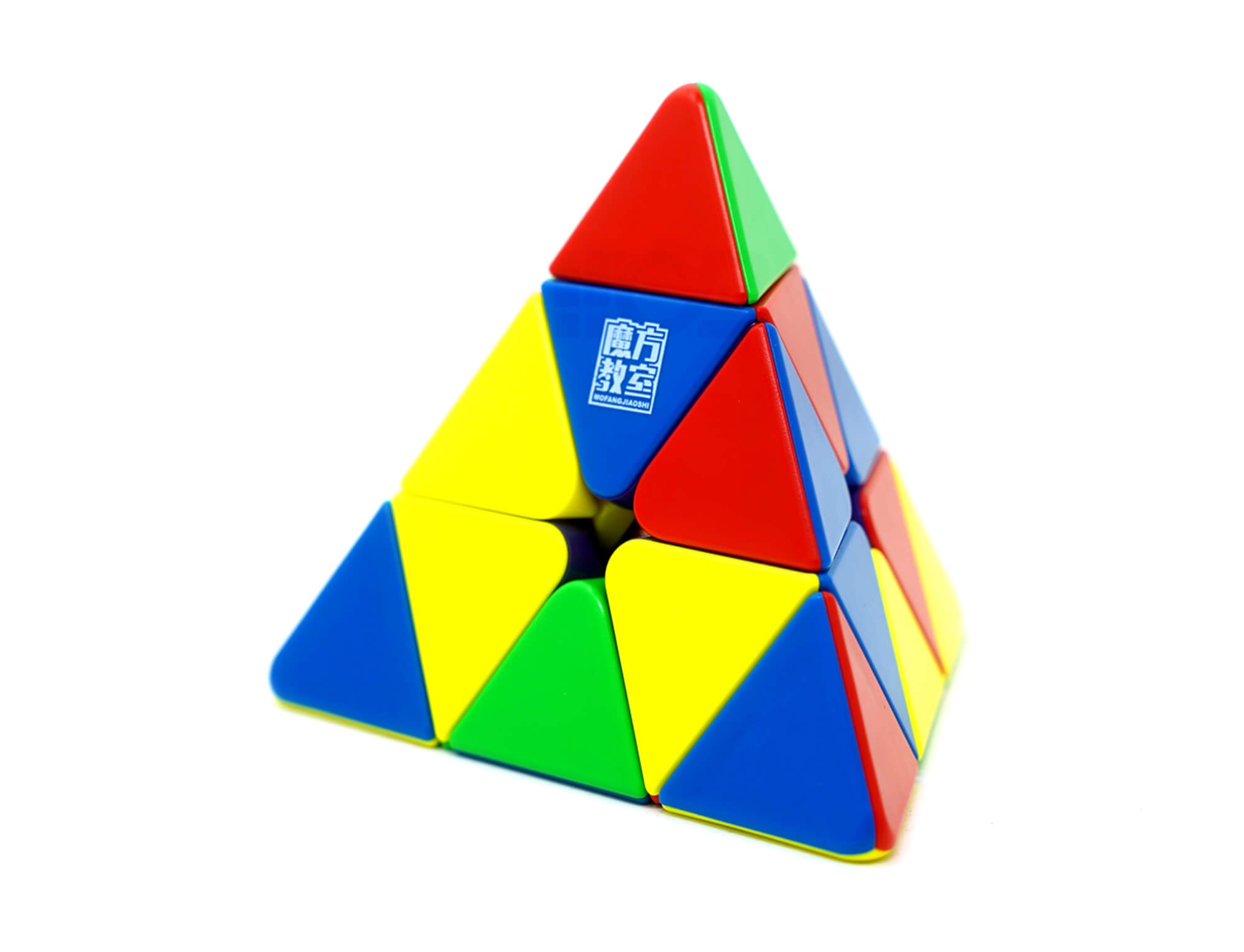 Pyraminx RS MagLev MoYu — detalhe das peças de canto e eixo central