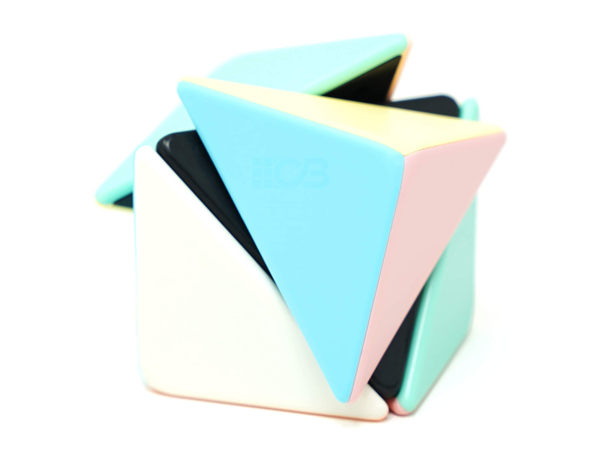 Cubo Mágico Unicórnio Pastel MoYu — detalhe das peças stickerless em tons suaves