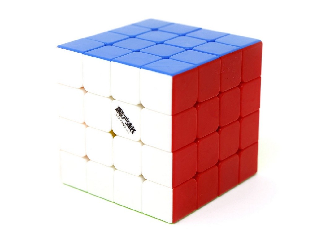 Cubo Mágico 4x4 QiYi Mini Thunderclap 6.0 Stickerless — ângulo lateral mostrando o mecanismo de giro