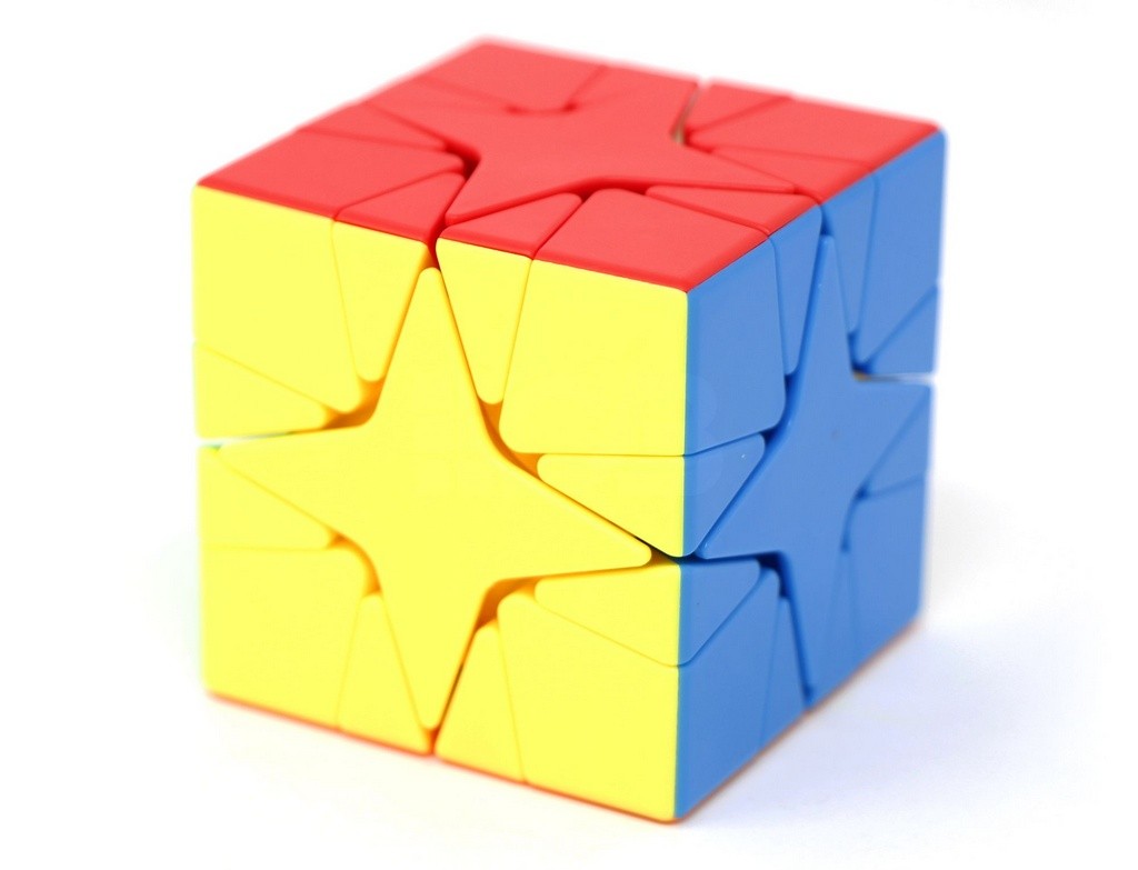 Polaris Cube MoYu Meilong stickerless visto de frente, mostrando o formato não convencional com mecanismo em estrela