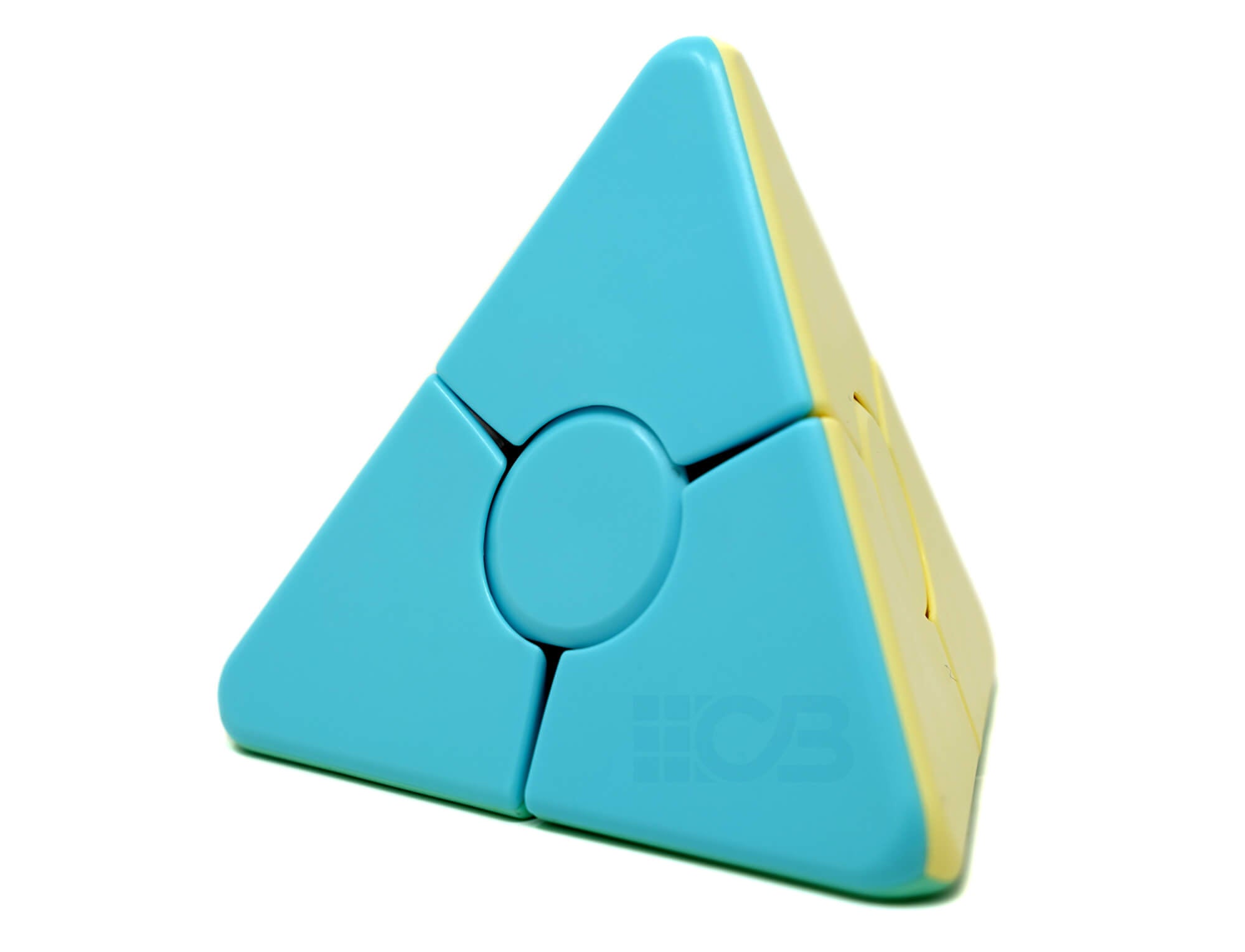 Pyraminx Bead Pastel MoYu com detalhe das peças coloridas em pastel