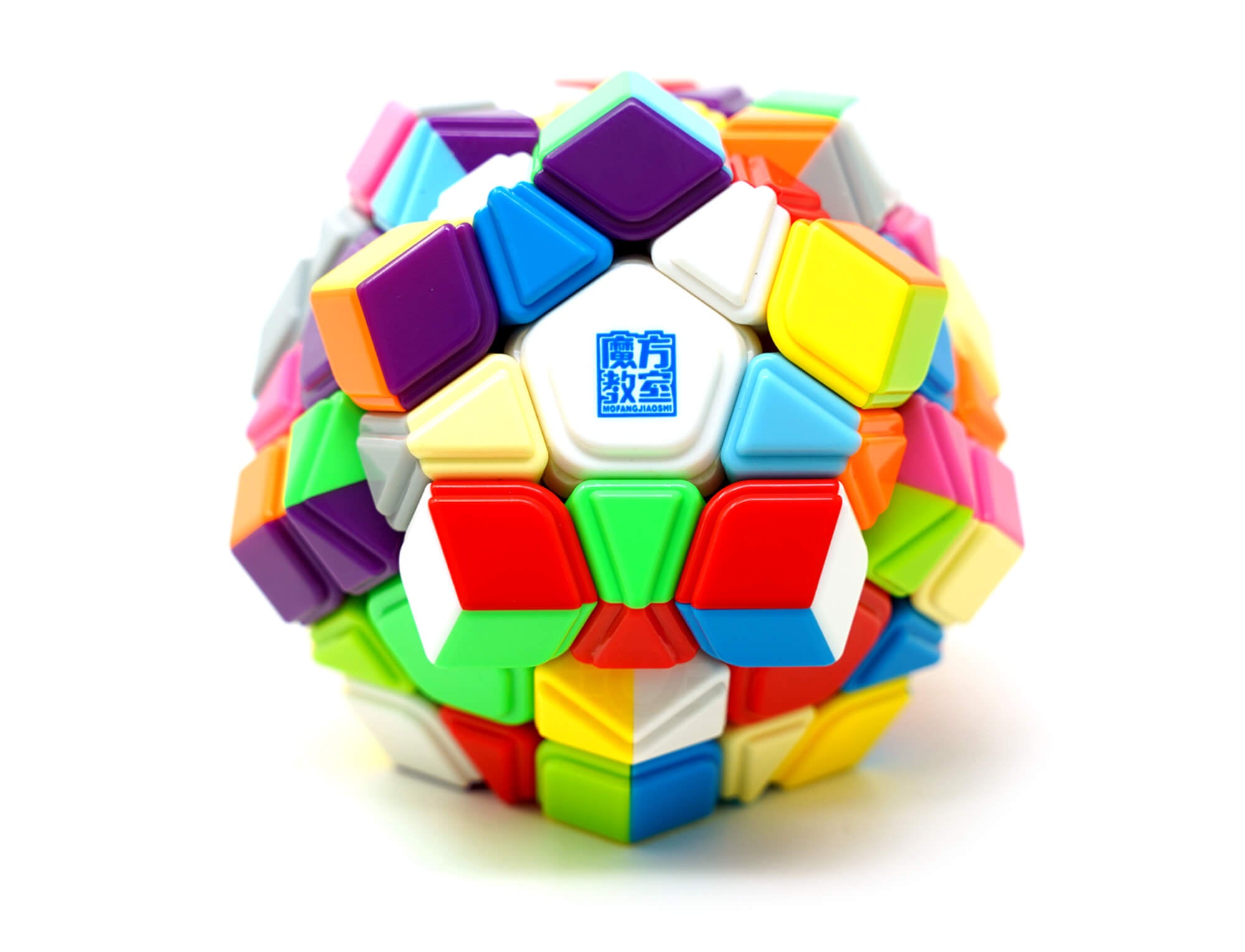 Megaminx Meilong V2 MoYu — ângulo superior destacando a face central e as peças coloridas