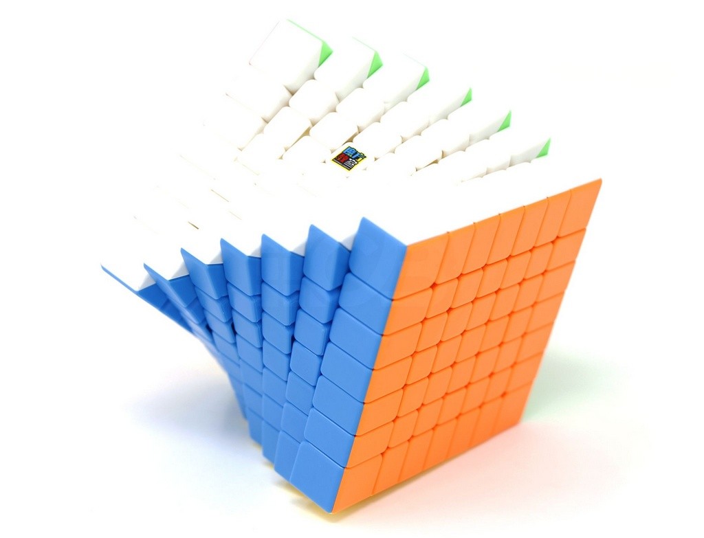 Cubo Mágico 7x7 MoYu Meilong V2 Stickerless — vista frontal com as seis faces coloridas