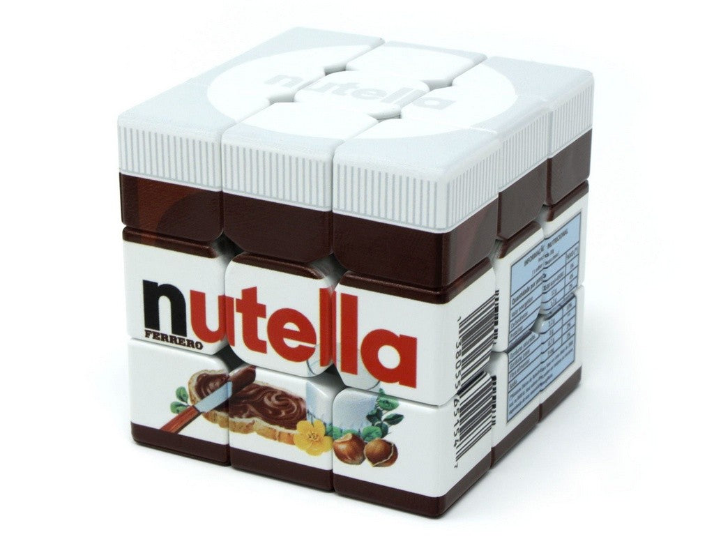 Cubo Mágico 3x3 Nutella resolvido — todas as faces alinhadas exibindo o visual completo da personalização