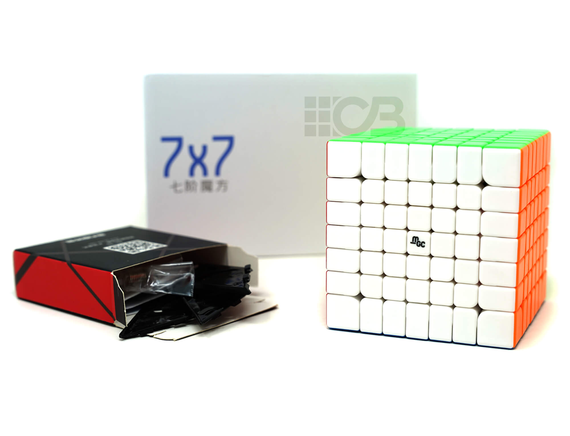 Cubo Mágico 7x7 MGC YJ com destaque para as camadas externas e peças coloridas